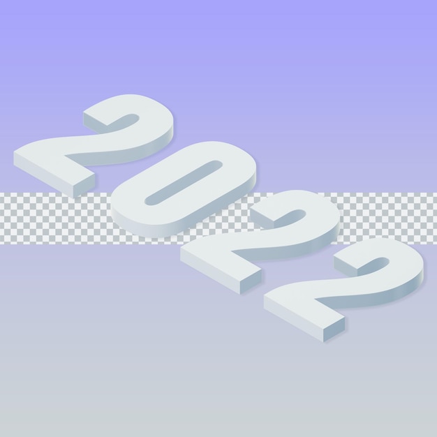 2022 3d text isolated rendering illustration