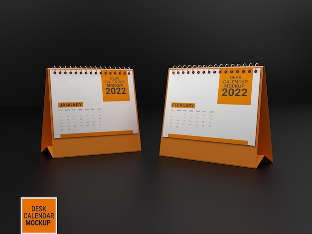 Calendario da tavolo 2022 mockup 3d creativo