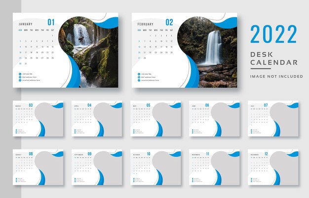 PSD 2022 desk calendar template