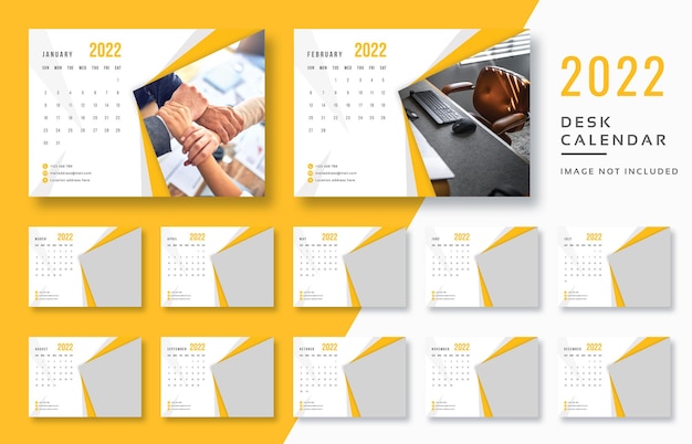 PSD 2022 desk calendar template