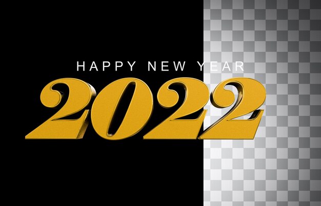 透明な背景を持つ2022年の黄金の手紙