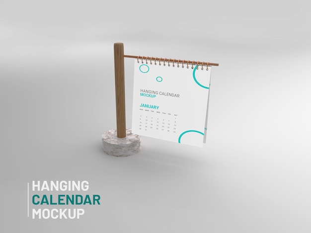 2022 hanging calendar 3d mockup