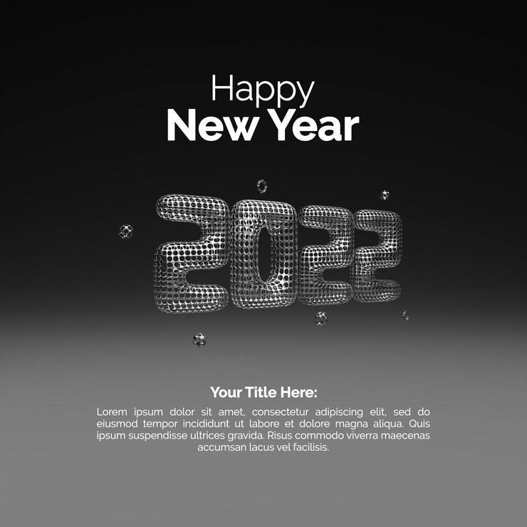 PSD 2022 happy new year 3d