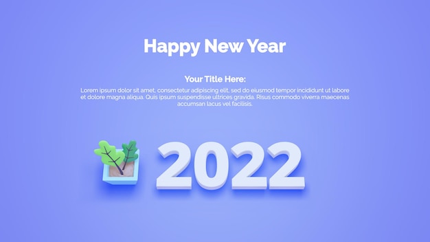 PSD 2022 happy new year congrats concept