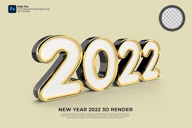 2022 capodanno 3d rendono oro