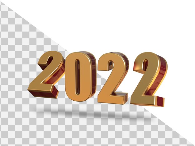 PSD 2022年の新年の3dレンダリング