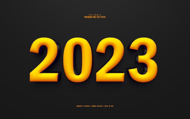 2023 3d bewerkbaar premium psd-teksteffect