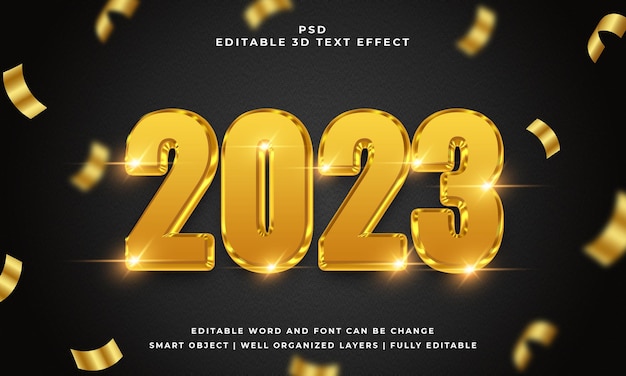 2023 배경이 있는 3d 편집 가능한 Psd 텍스트 효과