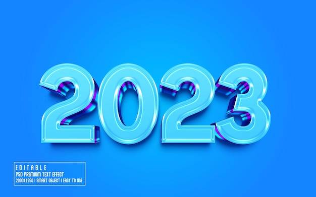 2023 3d Editable Text Effect PSD With  Premium Background