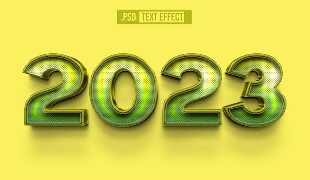 PSD 2023 3d text style effect