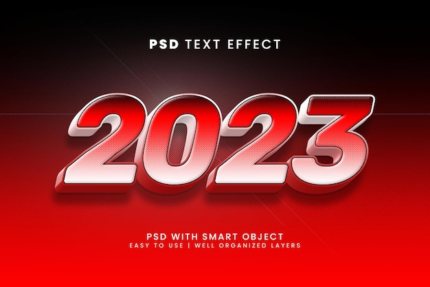 2023 editable 3d text effect with happy new year text style