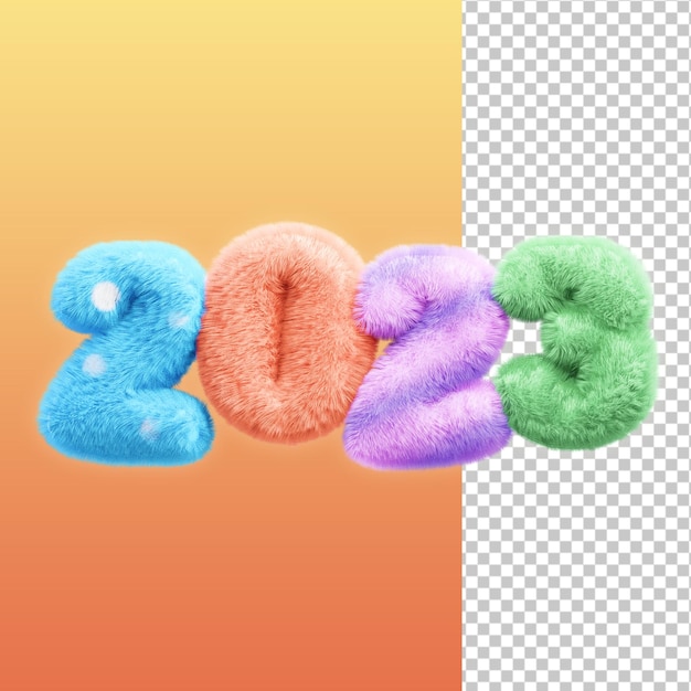 2023 fur soft text style 3d illustration