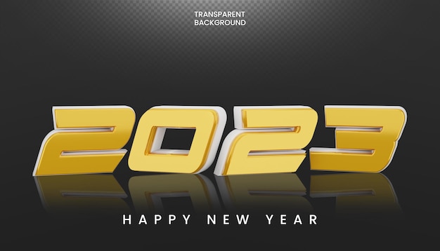 PSD 2023 happy new year 3d render text typography design