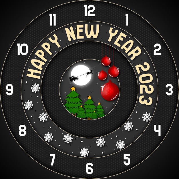 PSD 2023 happy new year background template