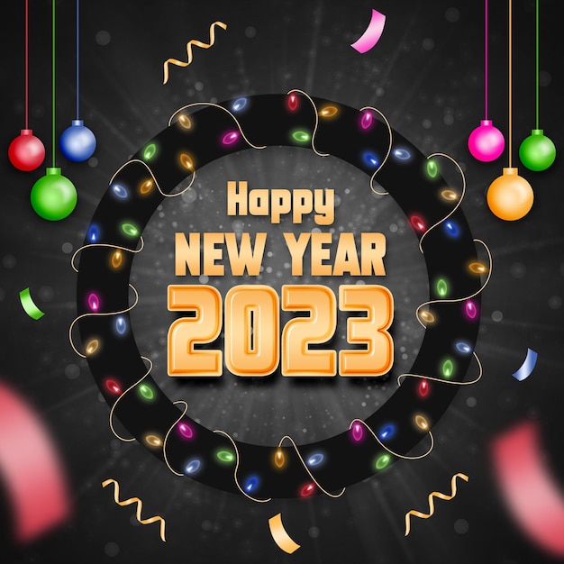 2023 happy new year background template