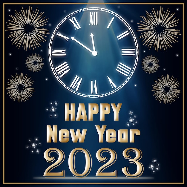 PSD 2023 happy new year background template