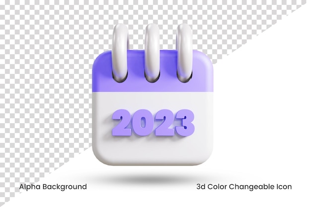 2023 jaar kalender 3d-rendering pictogram