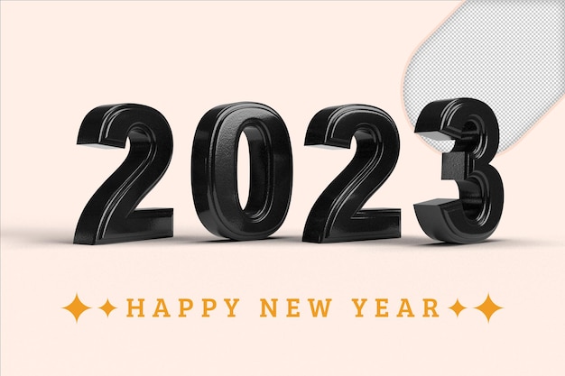 2023 new year 3d gold lettering