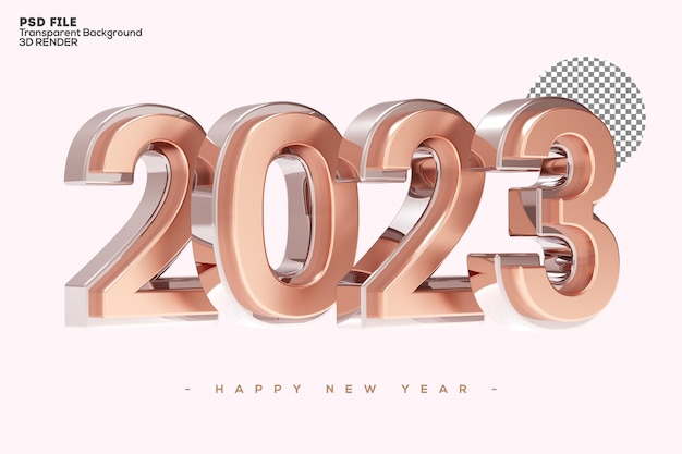 투명 한 배경에 고립 된 2023 새해 3d 렌더링