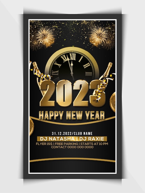 2023 new year celebration party flyer template