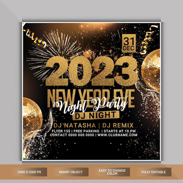 Volantino per la festa di capodanno 2023