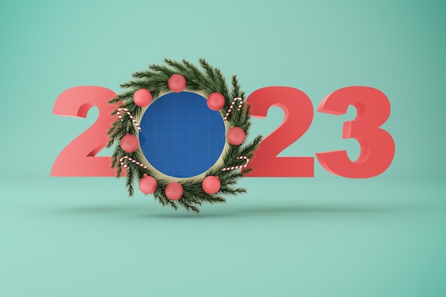 PSD 2023 new year mockup