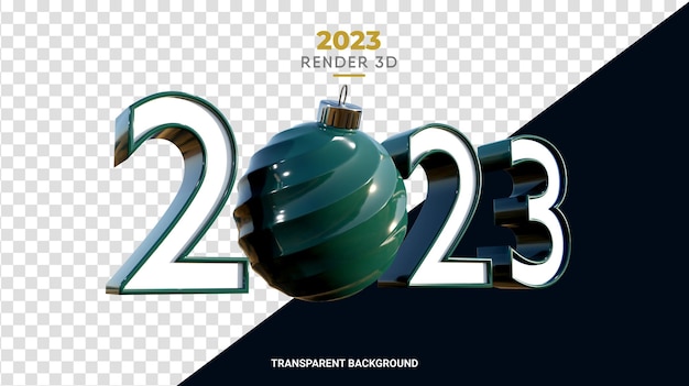 PSD 2023 numero 3d e rendering realistico della palla