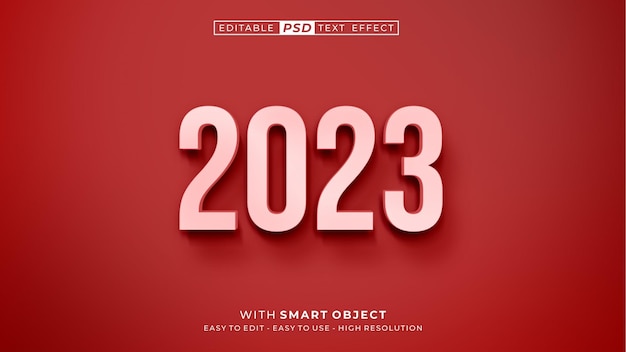 2023 nummer tekststijl 3d-effect