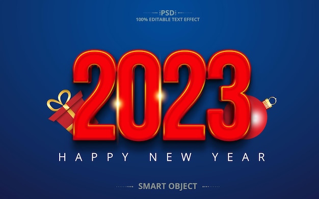 PSD 2023 레드 베스트 럭셔리 크리에이티브 텍스트 효과 디자인