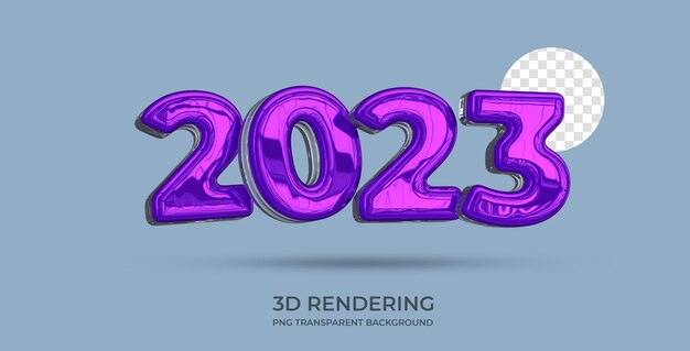 PSD 2023 styl tekstu renderowania 3d przezroczyste tło