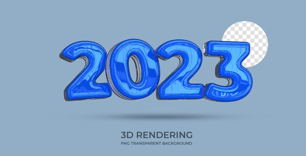 PSD 2023 text style 3d rendering transparent background