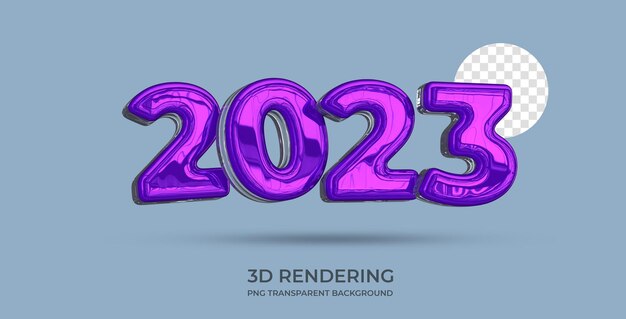 PSD 2023 text style 3d rendering transparent background