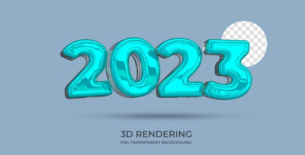 2023 Text Style 3d rendering transparent background