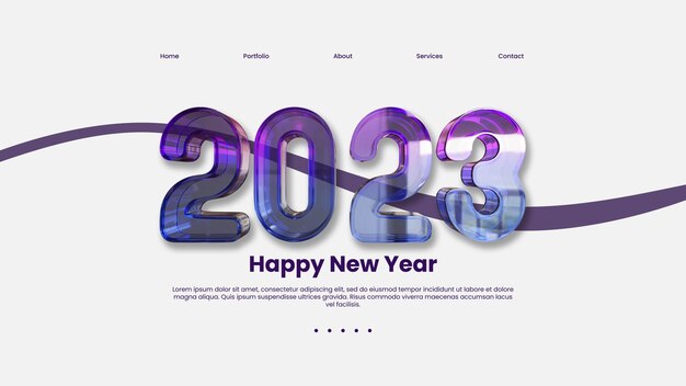 PSD 2023 typografie in bestemmingspaginasjabloon