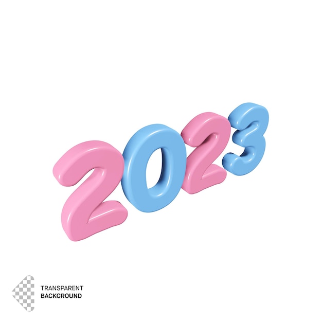 2023 year with soft color in 3d rendering design.