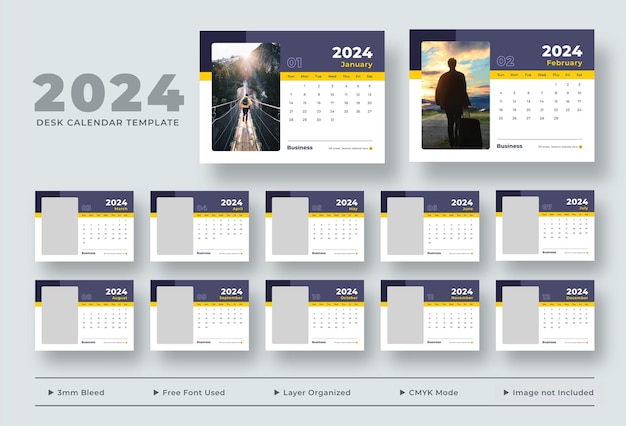 2024 bureaukalender sjabloon bureaukalender planner