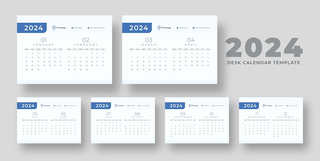 PSD 2024 bureaukalender sjabloon bureaukalender planner