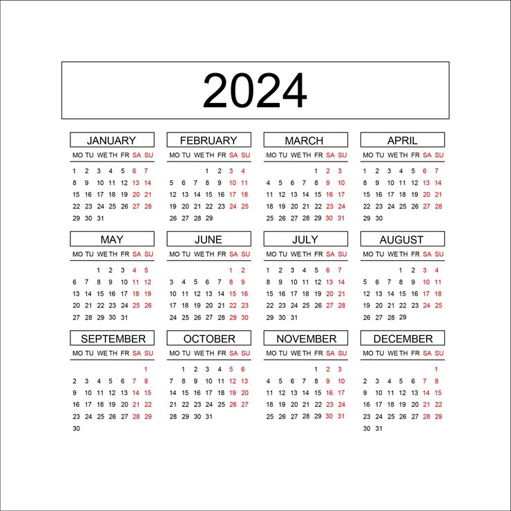 Premium PSD 2024 calendar psd
