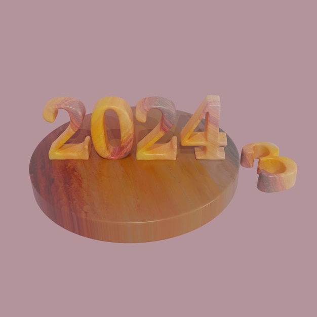 PSD 2024 colorful wood effect in 3d