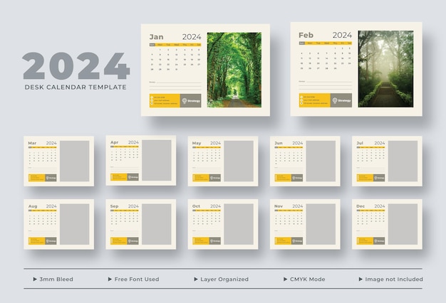 2024 desk calendar template desk calendar planner