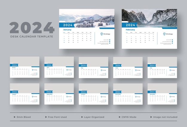 2024 desk calendar template desk calendar planner