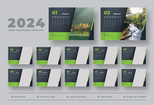 2024 desk calendar template desk calendar planner