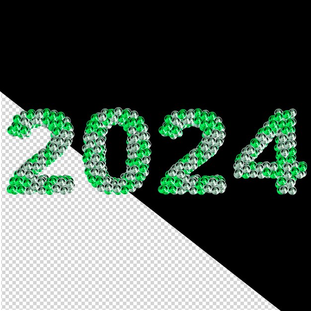 PSD 2024 зеленый новый год 3d