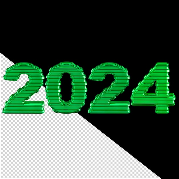 PSD 2024 green new year 3d