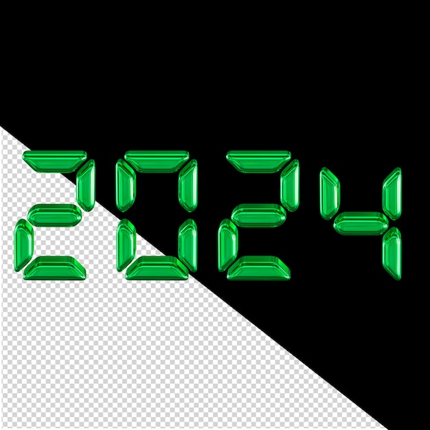 2024 green new year 3d