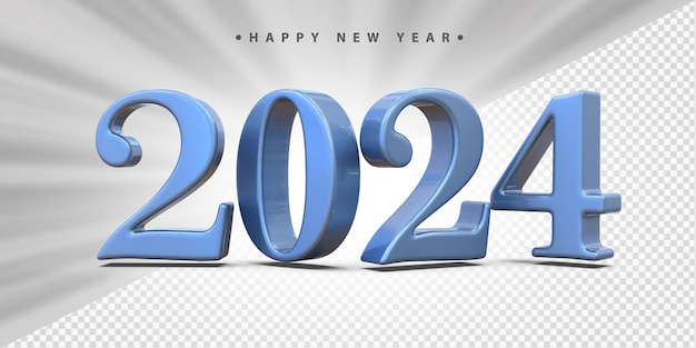 2024 happy new year 3d