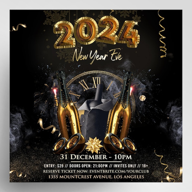 2024 happy new year instagram flyer