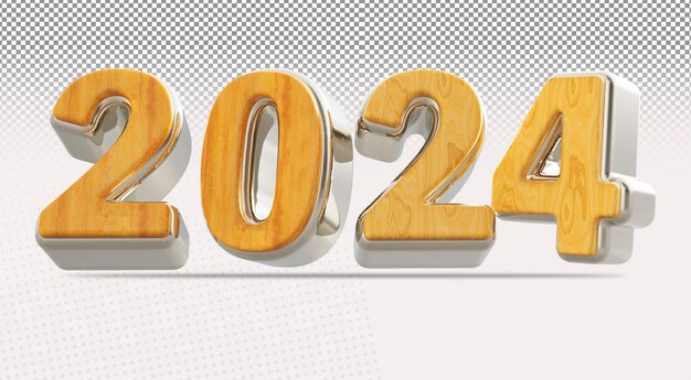 PSD 2024 happy new year number gold