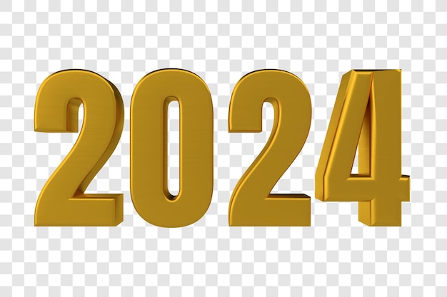 PSD 2024 レタリング 3d png