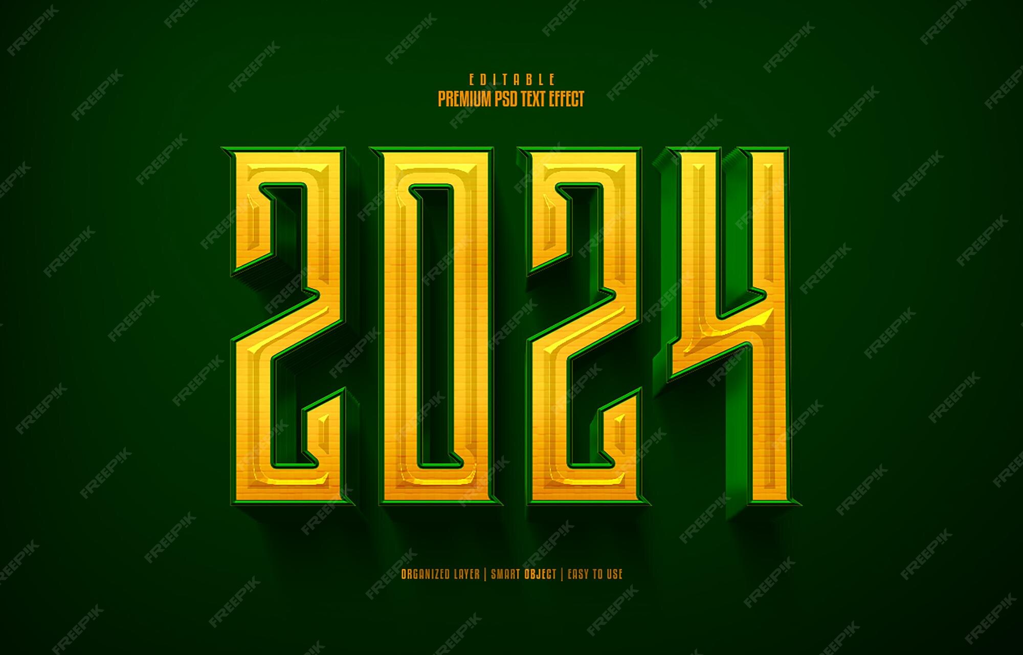 Premium PSD 2024 new year 3d editable premium psd text effect